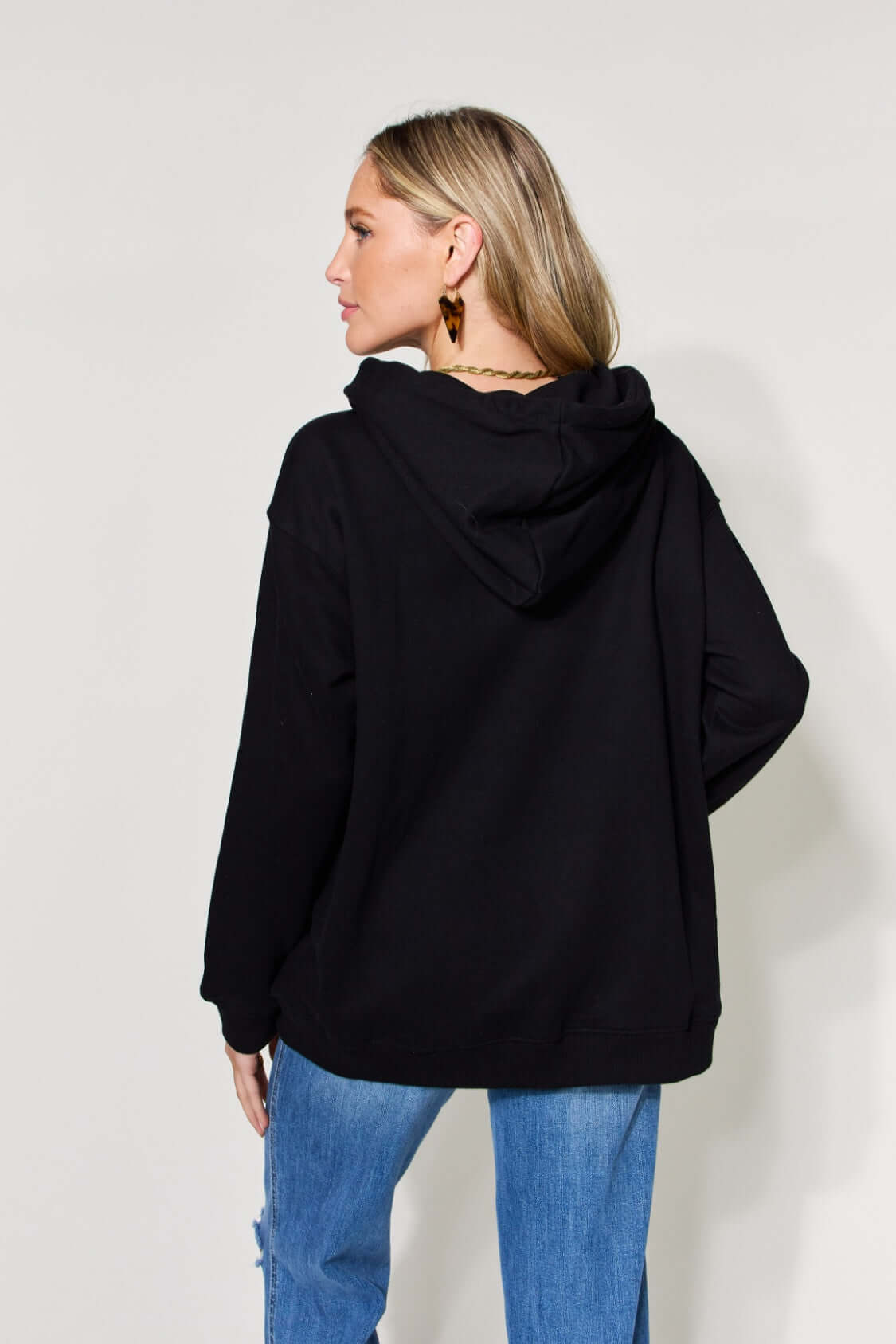 SIMPLY LOVE Full Size PARIS Long Sleeve Drawstring Hoodie at Bella Road