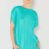 Rib Pleated Oversized Dolman Sleeve Top - Turq Green