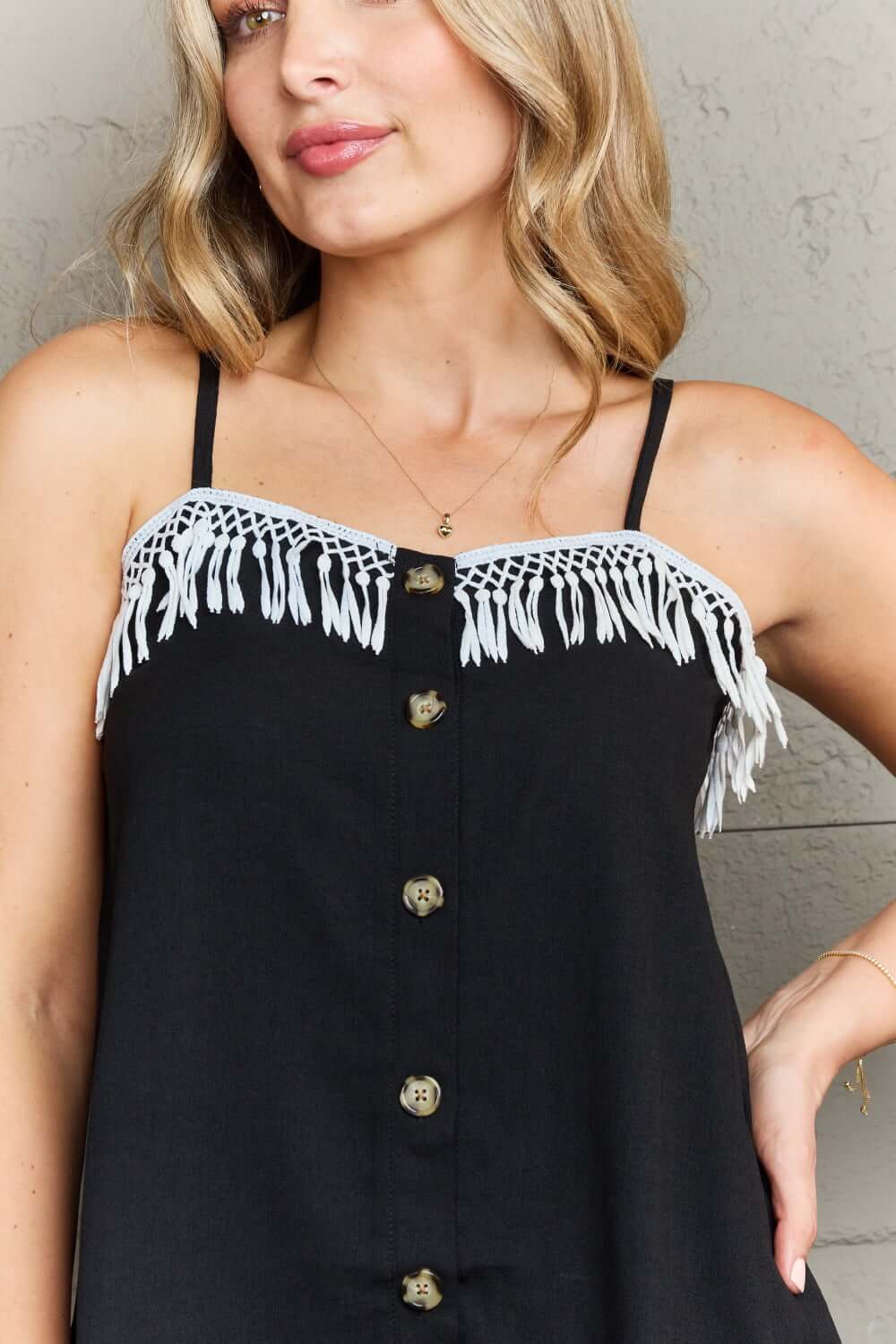 NINEXIS It's About Time Lace Detail Loose Cami Top at Bella Road