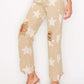 High Rise Star Printed Frayed Hem Jeans with Trendy Design and Edgy Style