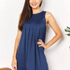 Round Neck Sleeveless Mini Dress - Navy