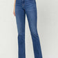 High Waist Bootcut Jeans in blue denim offering a slimming effect and elongating legs, perfect for casual and formal occasions.