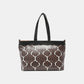 Nicole Lee USA Geometric Pattern Large Handbag with black handles and edgy design