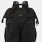 Black Himawari waterproof backpack with multilayer pockets for efficient storage and organization