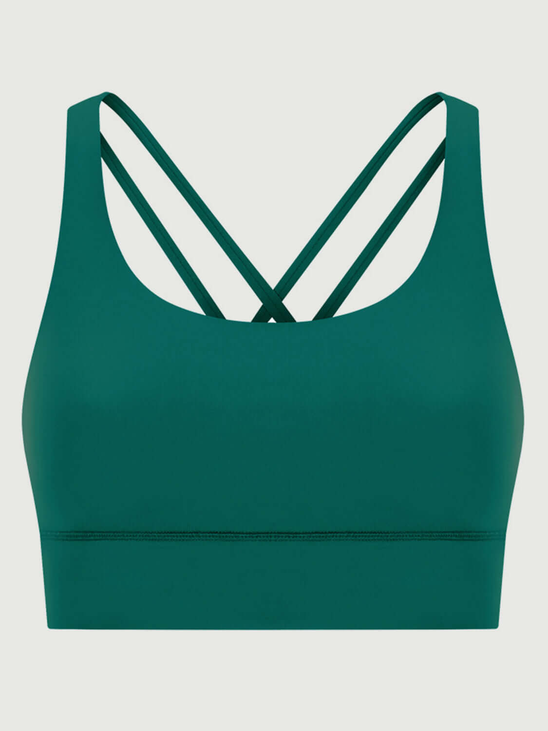 Millennia Crisscross Scoop Neck Active Tank in rich green, featuring stylish crisscross design for ultimate comfort and style.