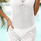 BELLA ROAD Fringe Trim Sleeveless Openwork Cover-Up Dress at Bella Road