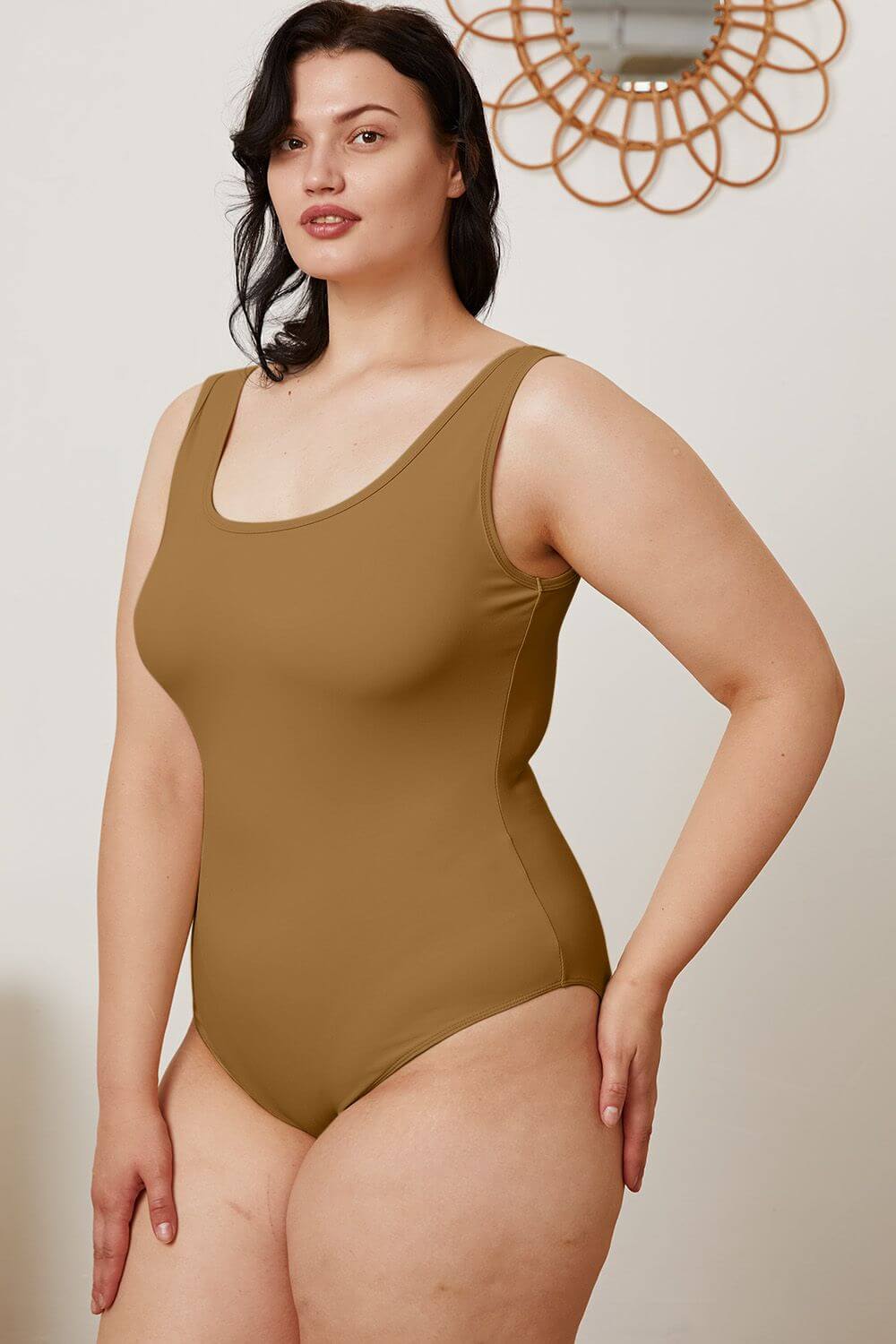 BASIC BAE Full Size Square Neck Sleeveless Bodysuit at Bella Road