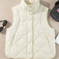 Ivory Bella Road Snap Down Texture Vest Coat with Pockets, perfect for fall/winter fashion.