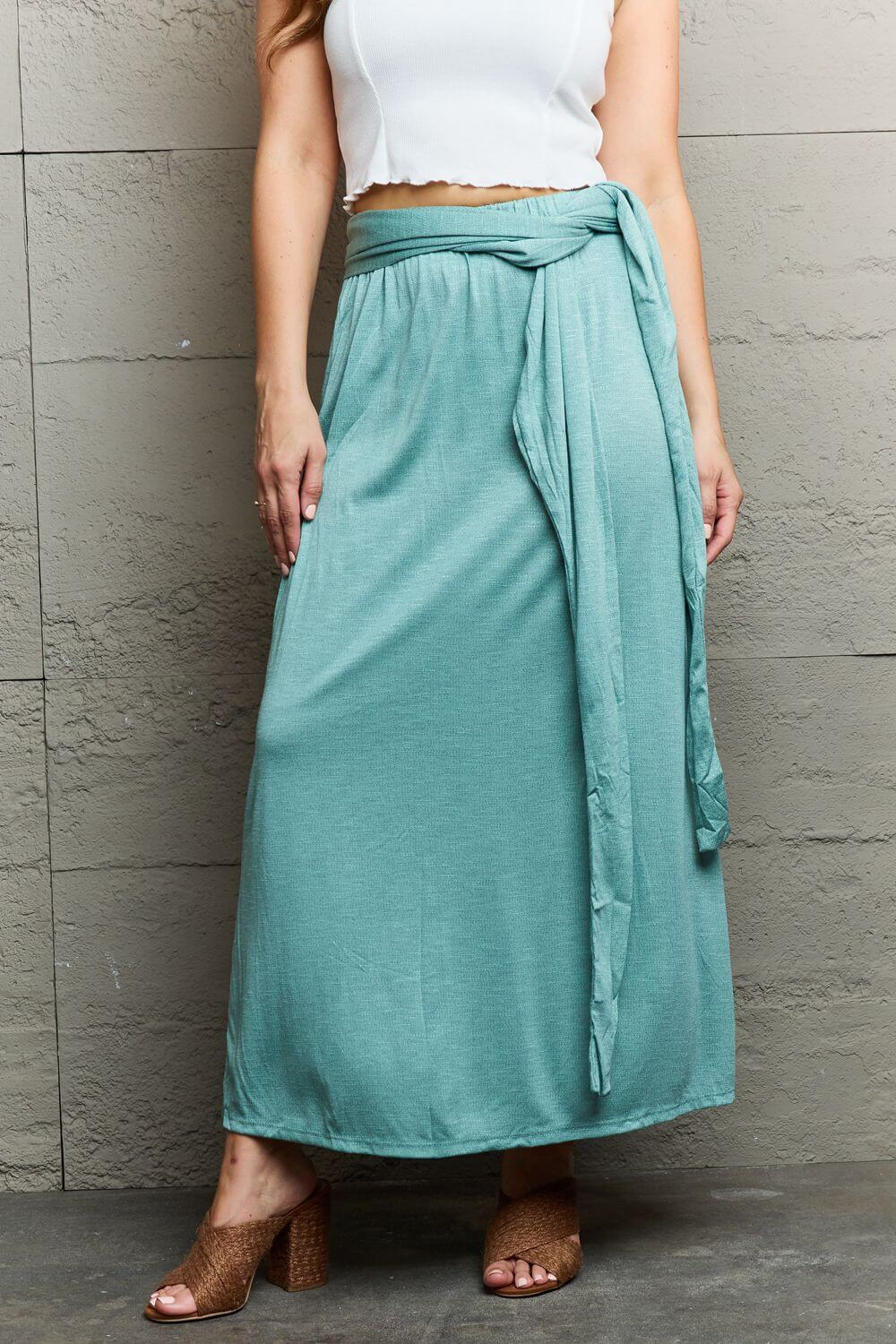 NINEXIS Know Your Worth Criss Cross Halter Neck Maxi Dress at Bella Road