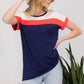 CELESTE Full Size Color Block Round Neck Short Sleeve T-Shirt at Bella Road