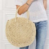 Beach Date Straw Rattan Handbag in Ivory - Ivory