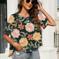 BELLA ROAD Floral Ruffled Short Sleeve Blouse at Bella Road