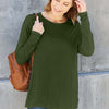 Round Neck Dropped Shoulder T-Shirt - Army Green