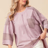 High-Low Washed T-Shirt - Dusty Lavender