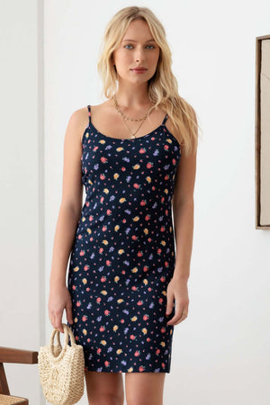 TASHA APPAREL Floral Ribbed Tie-Back Cami Mini Dress at Bella Road