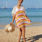 BELLA ROAD Cutout Striped Cover-Up with Tassel at Bella Road