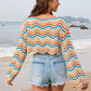 BELLA ROAD Striped Boat Neck Long Sleeve Cover Up at Bella Road