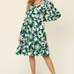 DOUBLE TAKE Full Size Printed Ruffle Hem Long Sleeve Dress at Bella Road