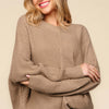 Haptics Full Size Side Slit Texture Asymmetric Sweater - Taupe