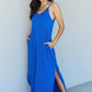 NINEXIS Good Energy Full Size Cami Side Slit Maxi Dress in Royal Blue at Bella Road