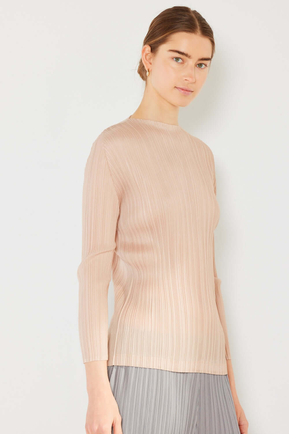 MARINA WEST SWIM Pleated Long Sleeve Boatneck Top at Bella Road