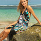 BELLA ROAD Printed Spaghetti Strap Cover Up at Bella Road