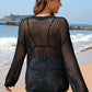 BELLA ROAD Heart Openwork Long Sleeve Cover-Up at Bella Road