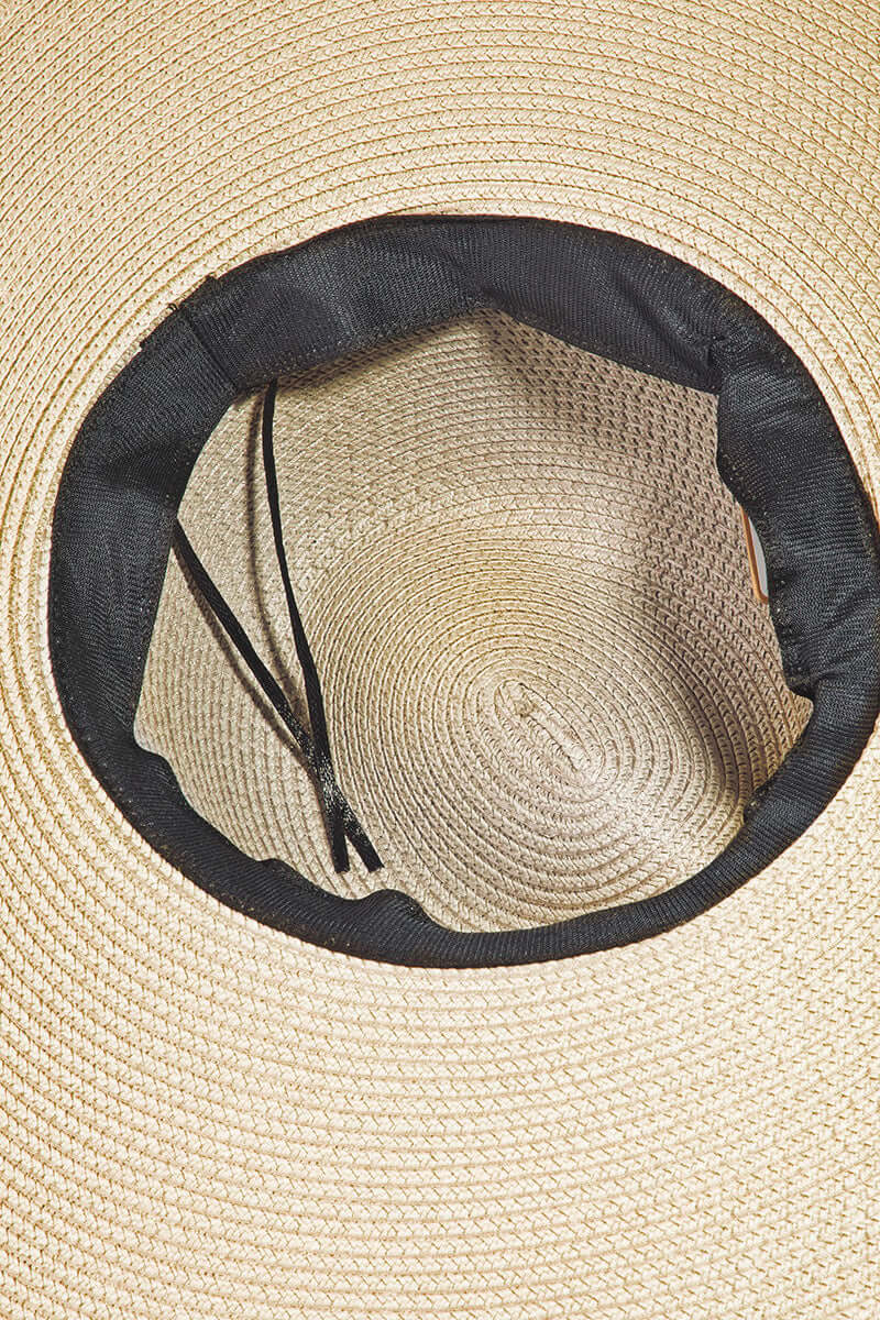 FAME Rope Strap Wide Brim Weave Hat at Bella Road