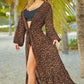 BELLA ROAD Leopard Open Front Long Sleeve Cover Up at Bella Road