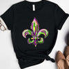 Bella Road Mardi Gras Graphic Round Neck Short Sleeve T-Shirt - Black