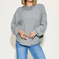 Ribbed Round Neck Long Sleeve T-Shirt