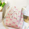 Ribbon Bowknot Pattern Crossbody Bucket - Pink