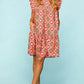 Full Size Ruffled Printed Dress with Side Pockets