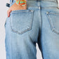 High waist wide leg jeans with back pockets, regular hem, and classic wide-leg design for versatile styling and comfort.