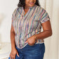 DOUBLE TAKE Multicolored Stripe Notched Neck Top at Bella Road