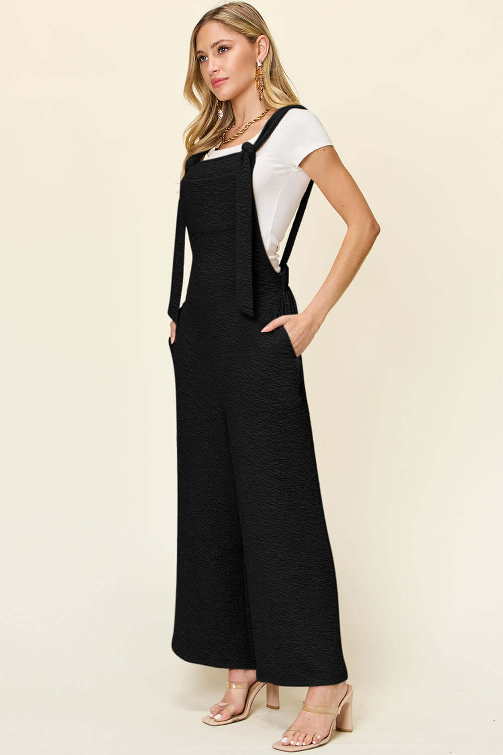 DOUBLE TAKE Full Size Sleeveless Wide Leg Jumpsuit at Bella Road