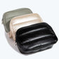 Stylish quilted nylon crossbody bags in black, beige, and green, perfect for everyday fashion and practicality.