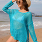 BELLA ROAD Openwork Slit Boat Neck Long Sleeve Cover-Up at Bella Road