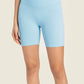 Millennia seamless high-rise biker shorts in light blue, designed for comfort and style. Perfect for workouts or lounging!