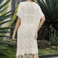 DOUBLE TAKE Eyelet Fringe Hem Longline Knit Cover Up at Bella Road