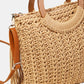 FAME Crochet Knit Convertible Tote Bag with Tassel at Bella Road