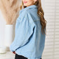 DOUBLE TAKE Dropped Shoulder Raw Hem Denim Jacket at Bella Road