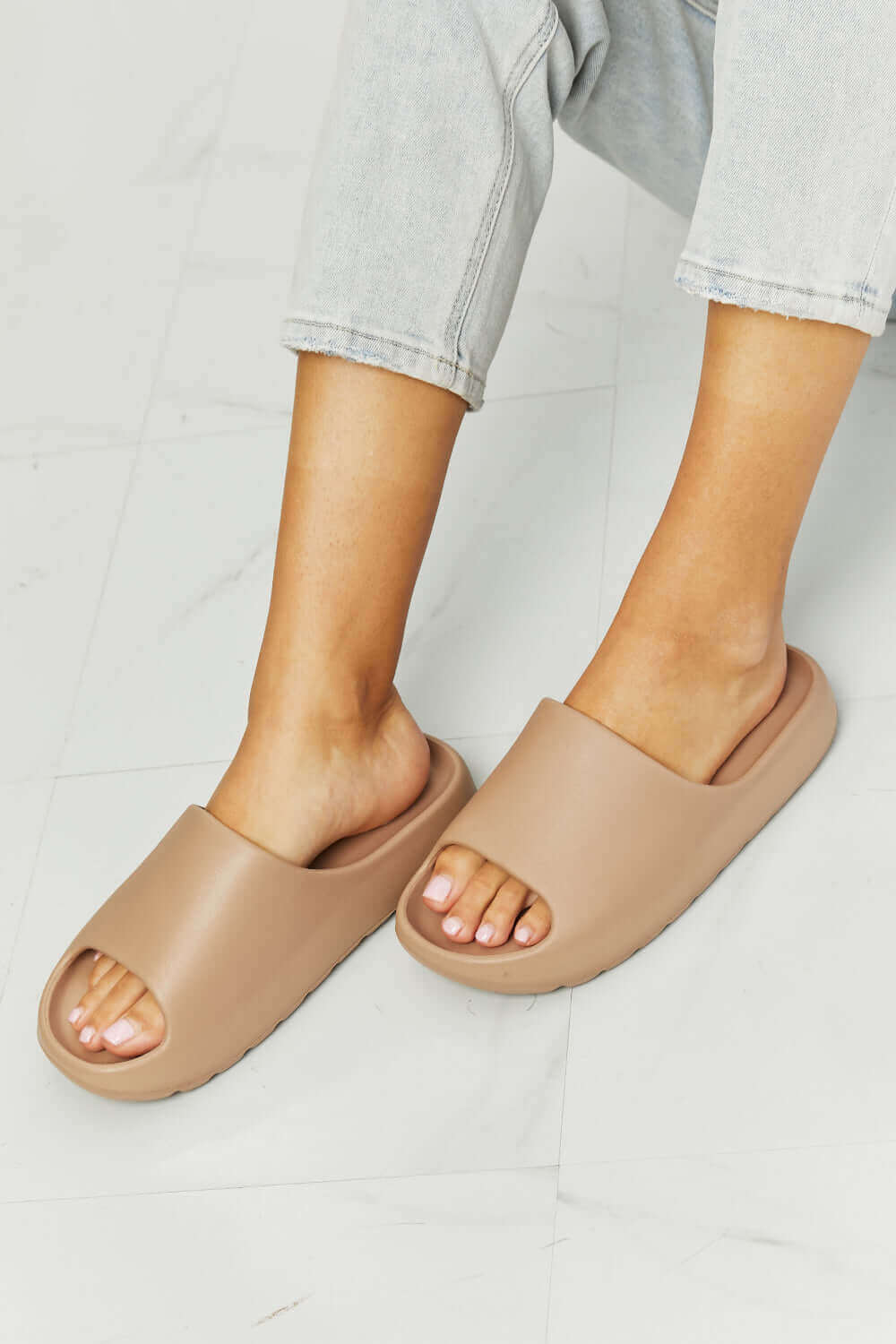 NOOK JOI 'In My Comfort Zone' Slides in Beige at Bella Road