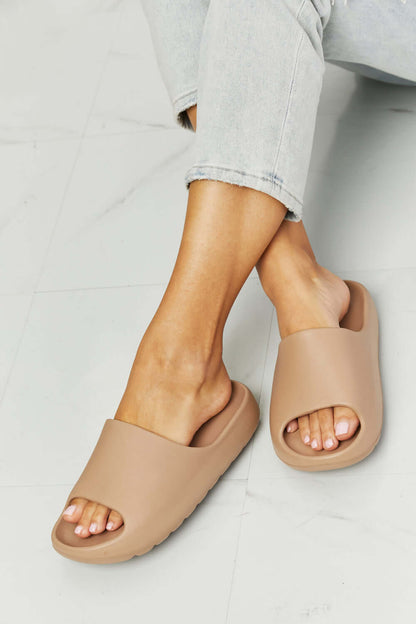 NOOK JOI 'In My Comfort Zone' Slides in Beige at Bella Road