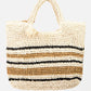 FAME Striped Straw Braided Tote Bag at Bella Road