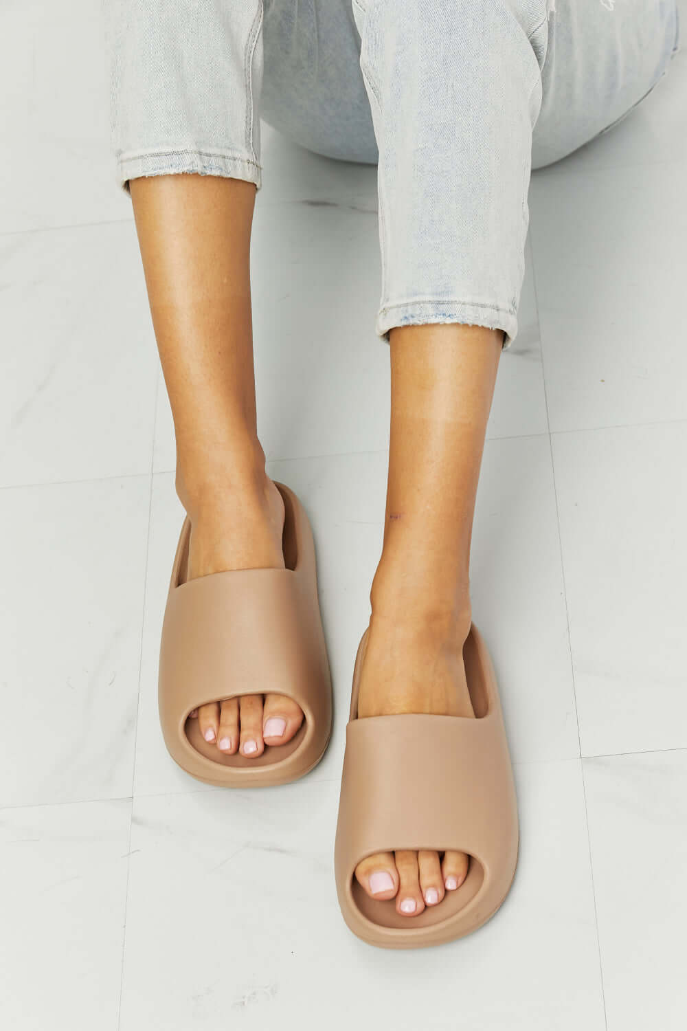 NOOK JOI 'In My Comfort Zone' Slides in Beige at Bella Road