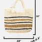 FAME Striped Straw Braided Tote Bag at Bella Road