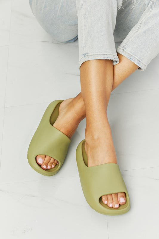NOOK JOI 'In My Comfort Zone' Slides in Mist Green at Bella Road